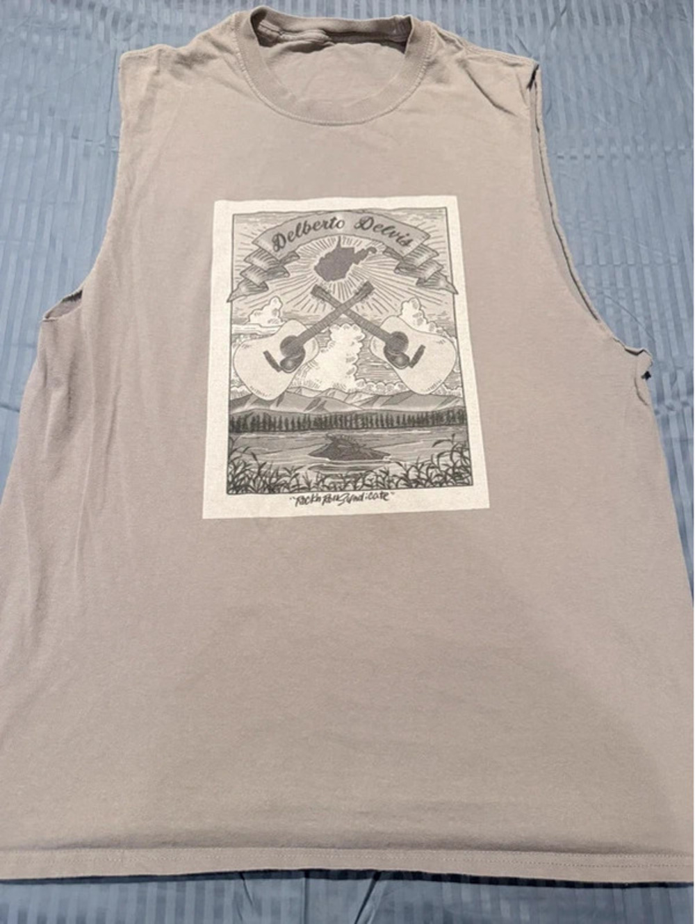 Rock N Roll Syndicate Guitar Graphic Cut-Off Shirt 1307
